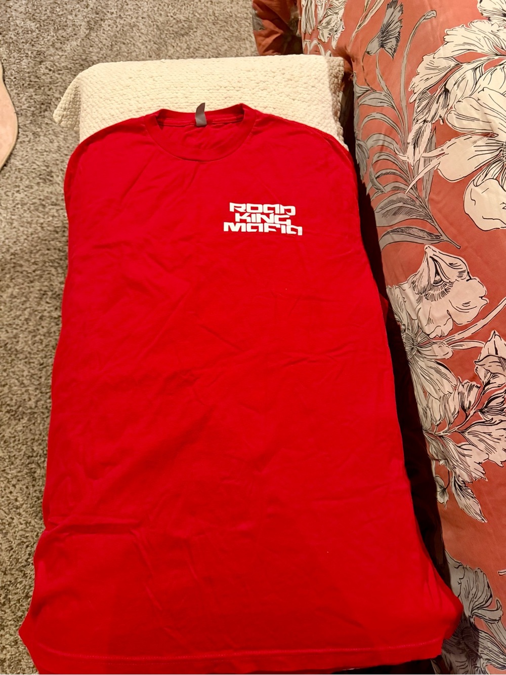 Next Level Apparel Red Short Sleeve Tee with White Logo